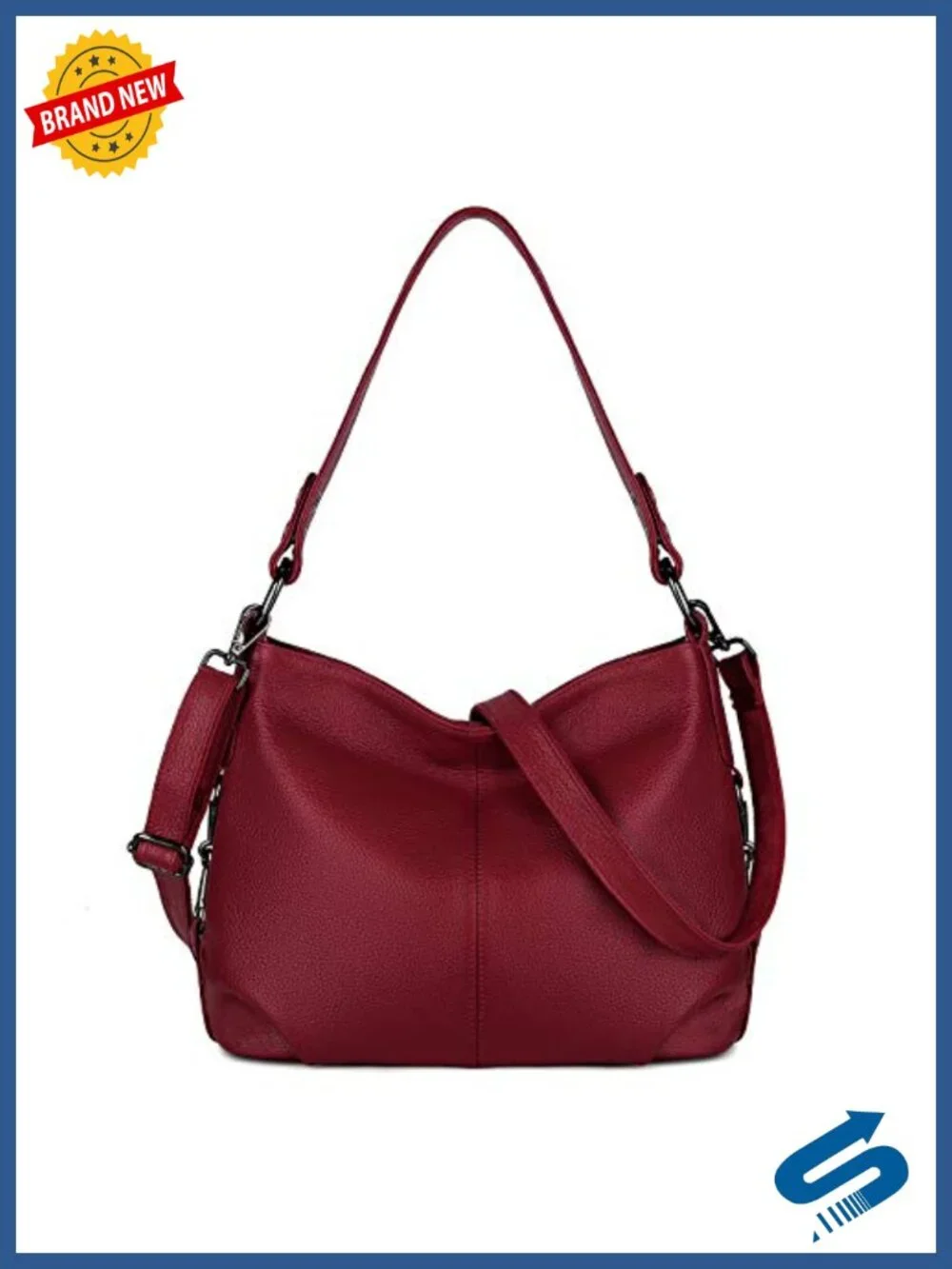 YALUXE Women's Leather Hobo Handbag Crossbody Purse